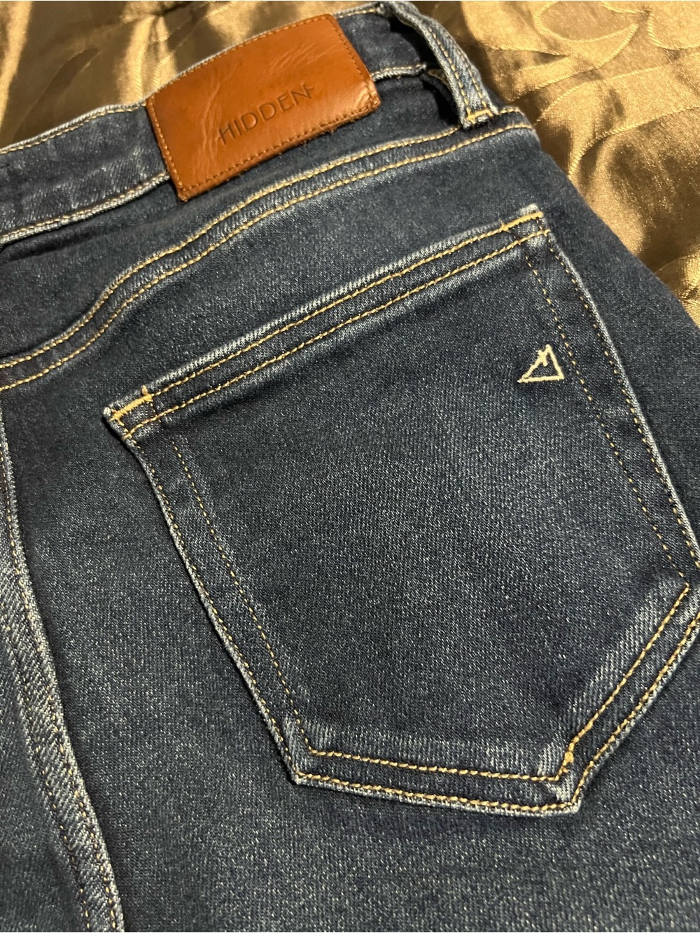 Hidden Los Angeles Straight  High Rise Dark Wash Denim Jeans Stretch Raw Hem 28 - Picture 12 of 13